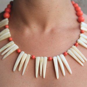 Coral & Mother of Pearl Necklace